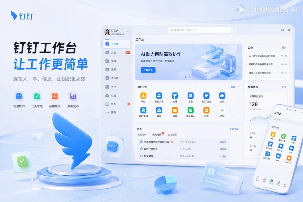 钉钉智能工作台与常用应用一键直达